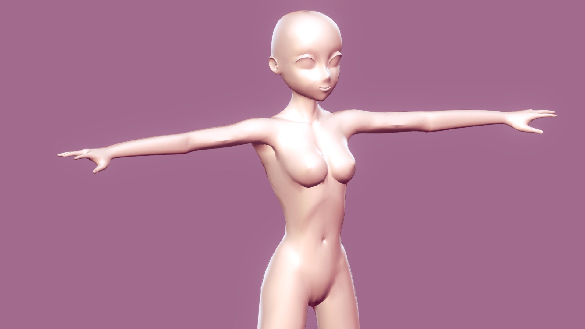 Anime girl model T-pose base FREE - Download Free 3D model by   (@ALexzart) [5a1ef64]