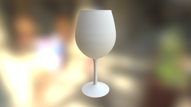 Clear Wine Glass 3D Model