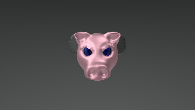 Flying Pig Painted 3D Model