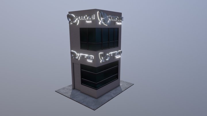 Edificio CECyTE - Letrero luminoso - 3D Model