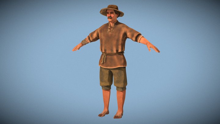 Medieval peasant 3D Model