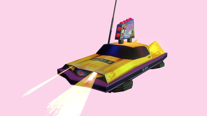 Utopian Car Low Poly 3D Model