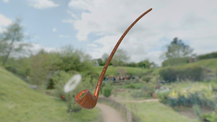 Hobbit Pipe W. Smoke 3D Model
