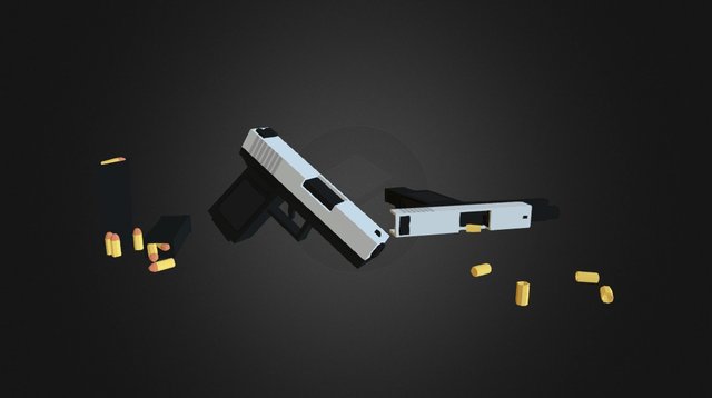 Low Poly Guns 3D Model