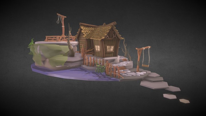 Work at home - low-poly challenge 3D Model