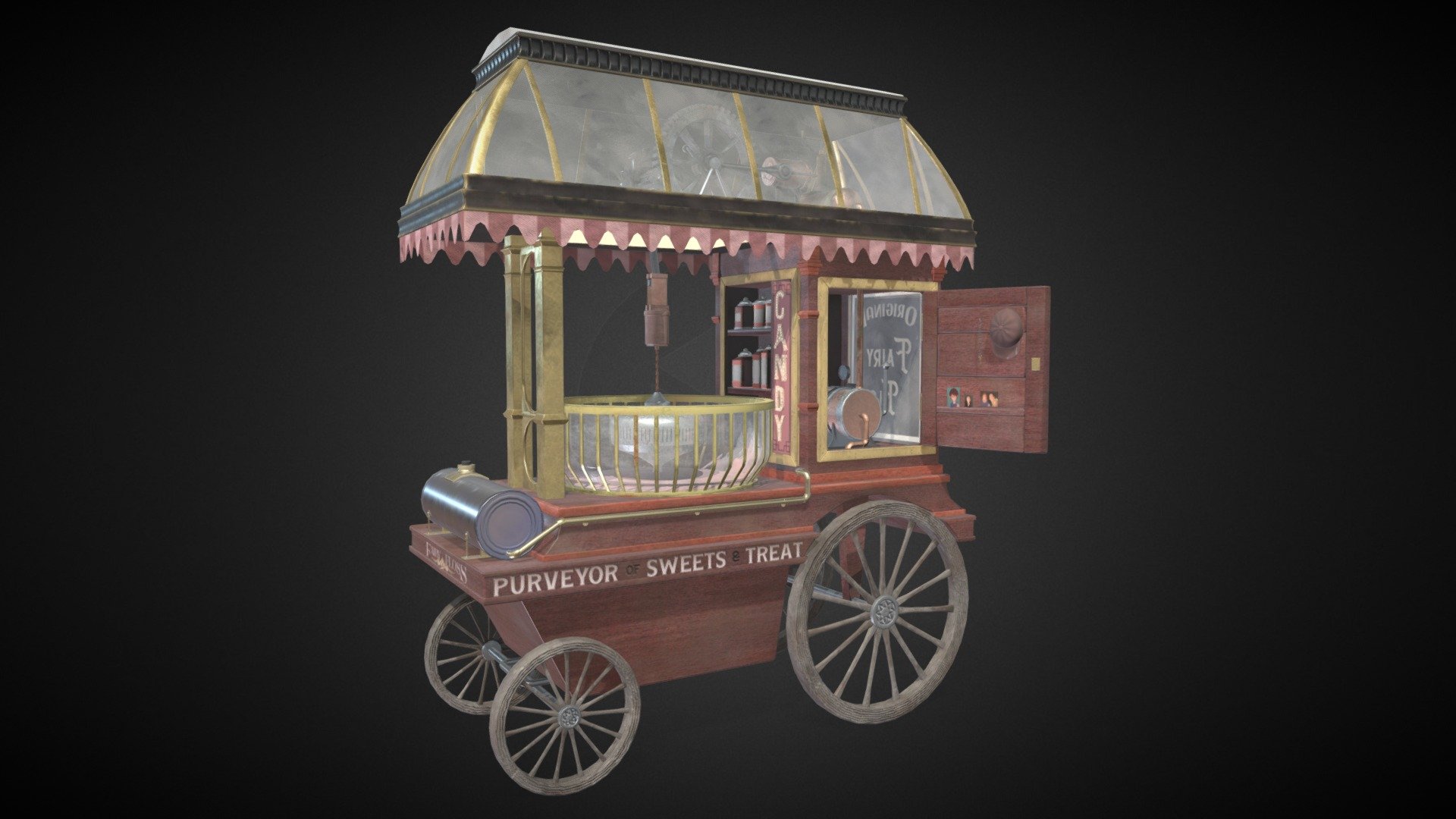 Fairy Floss Cart - 3D model by ShannahPalmer [5a2e6f1] - Sketchfab