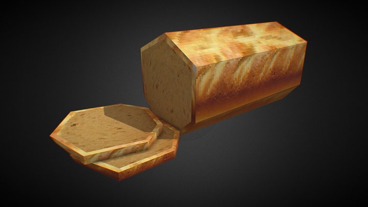 PSX Low-Poly Bread Loaf 3D Model