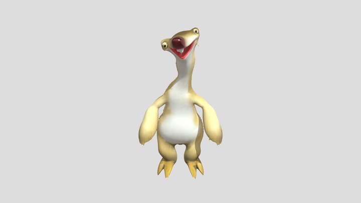 cartoon sloth character from Ice Age 3D Model