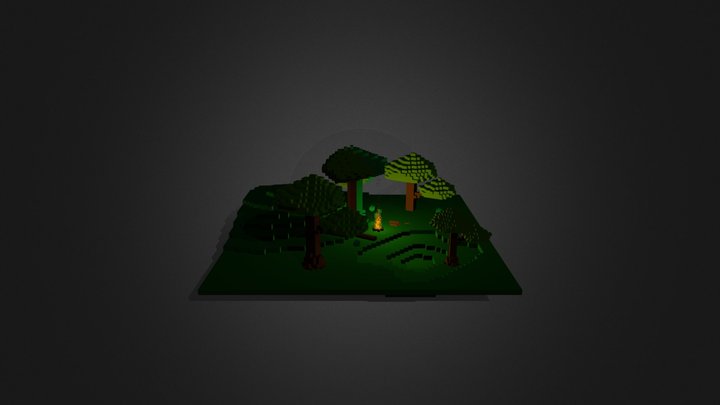 Pixel Fire 3D Model