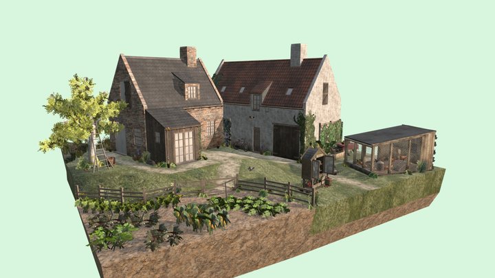 DAE Diorama retake – Small farm 3D Model