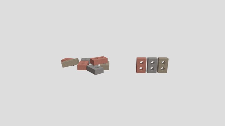 Bricks Low Poly 3D Model