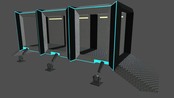 Sci Fi Open Shelter 3D Model