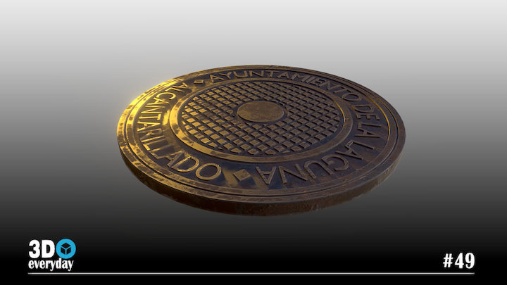 Day#49: Manhole cover – Modello 3D gratuito STL