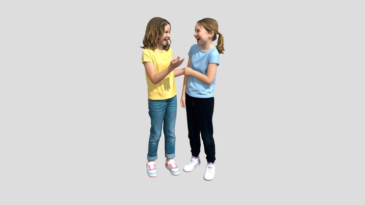 Two Friends Laughing – Kostenloses 3D-Modell STL