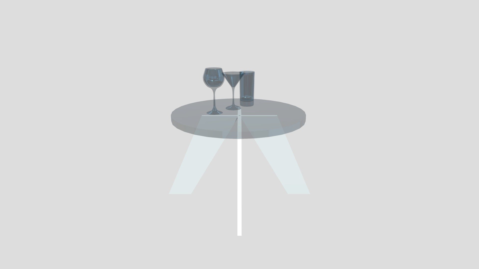 GLASS CENTRE TABLE WITH WINE GLASSES