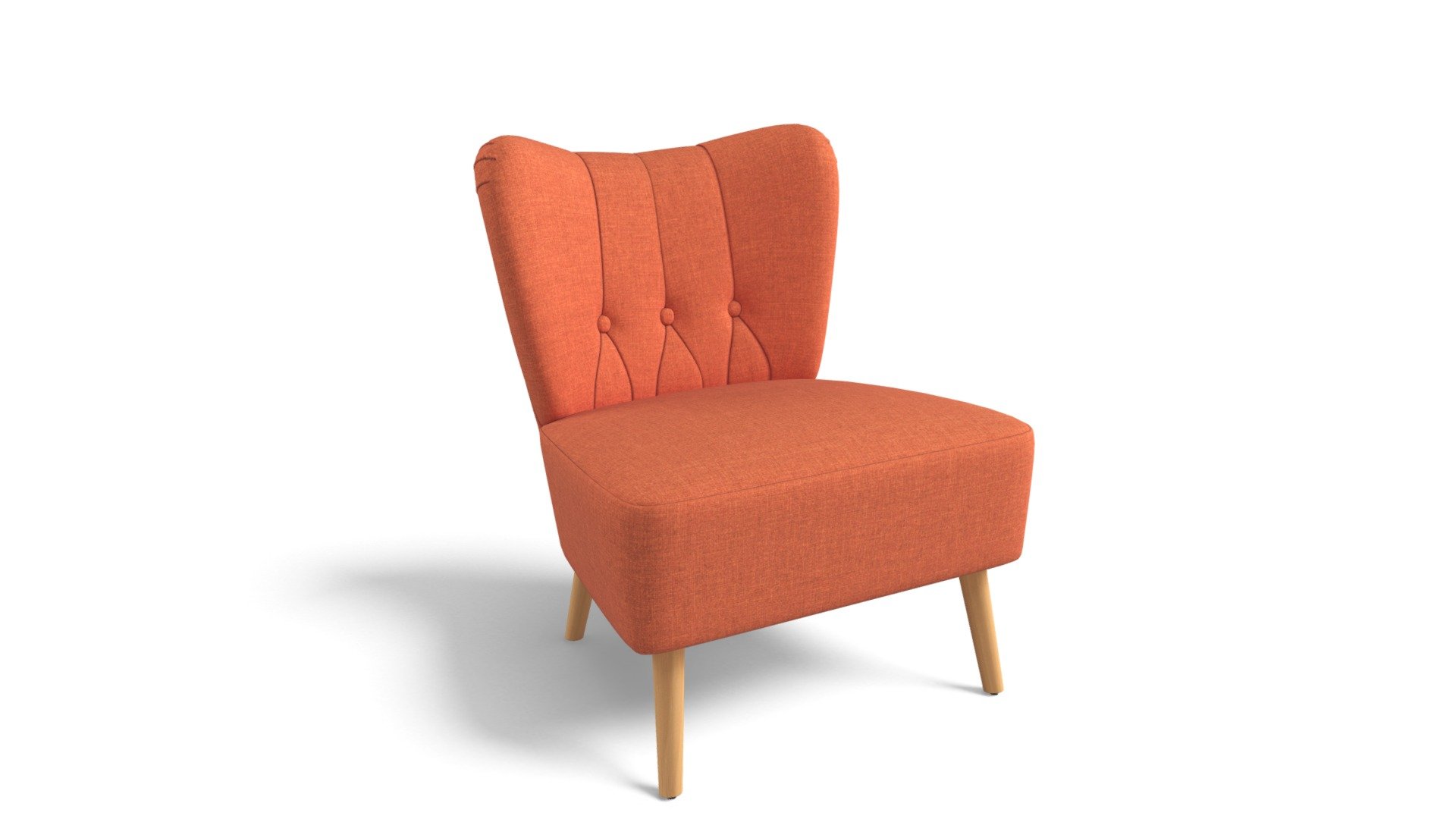 Charley Accent Chair, Retro Orange Download Free 3D model by