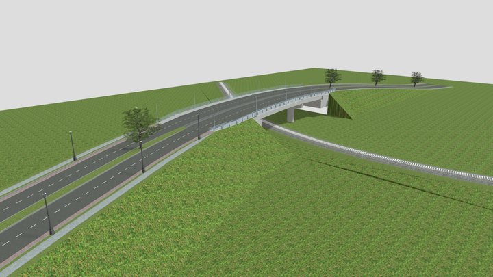 Rail way Over pass Crossing 3D Model
