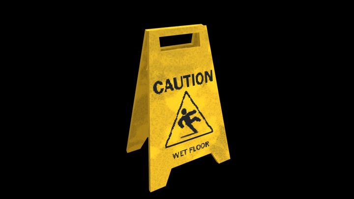 psx wet floor sign 3D Model