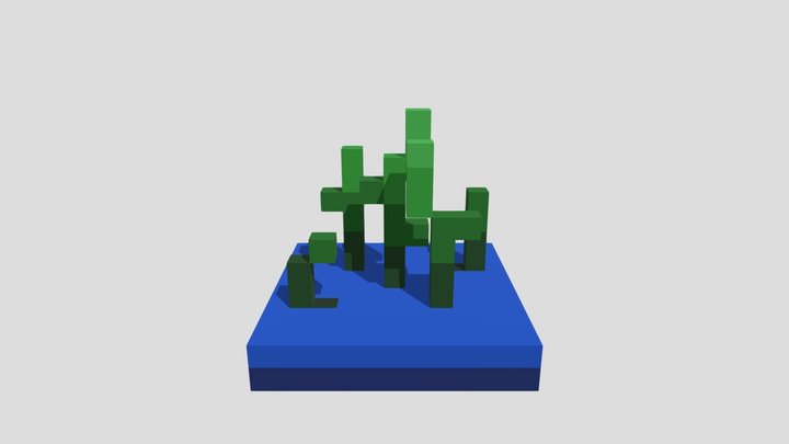 Seaweed - Voxel 32x32 (Animated) – Kostenloses 3D-Modell STL