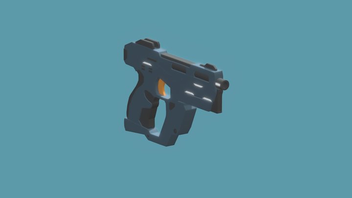 Futuristic Handgun 3D Model