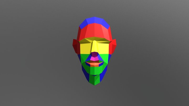 Cabeça Colorida 3D Model
