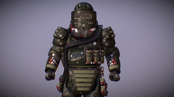 Mashinegunner Heavy Armor 3D Model