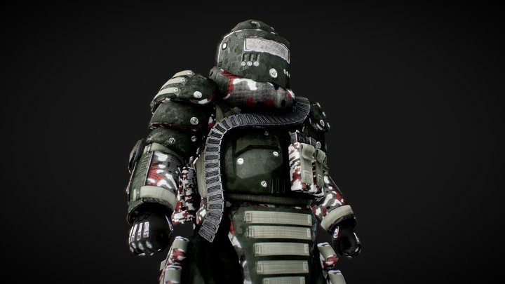Mashinegunner Heavy Armor 3D Model