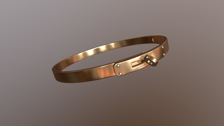 Hermes - Pink gold bracelet 3D Model