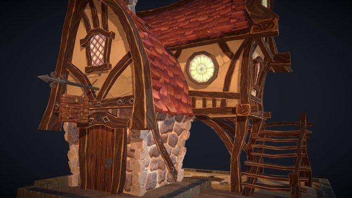 Stylized Medieval Doctor's House 3D Model