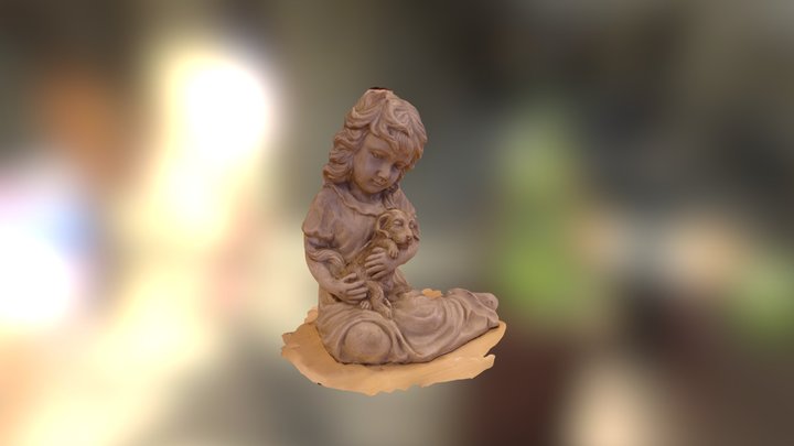 Girl with a dog 3D Model