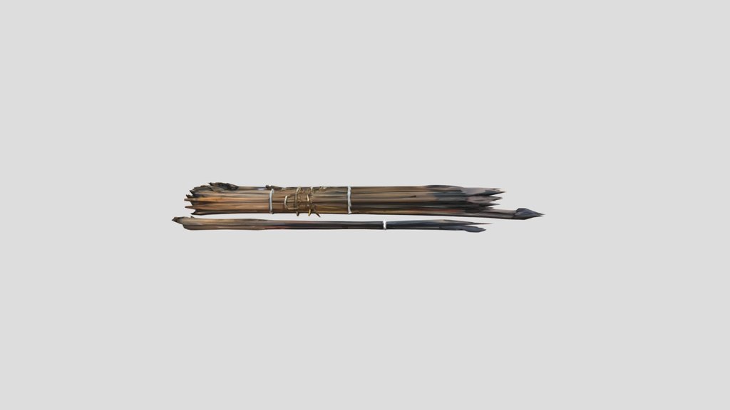 A bundle of antique hunting arrows
