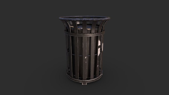 Large Plastic Garbage Bin 3D Model - 3D Models World