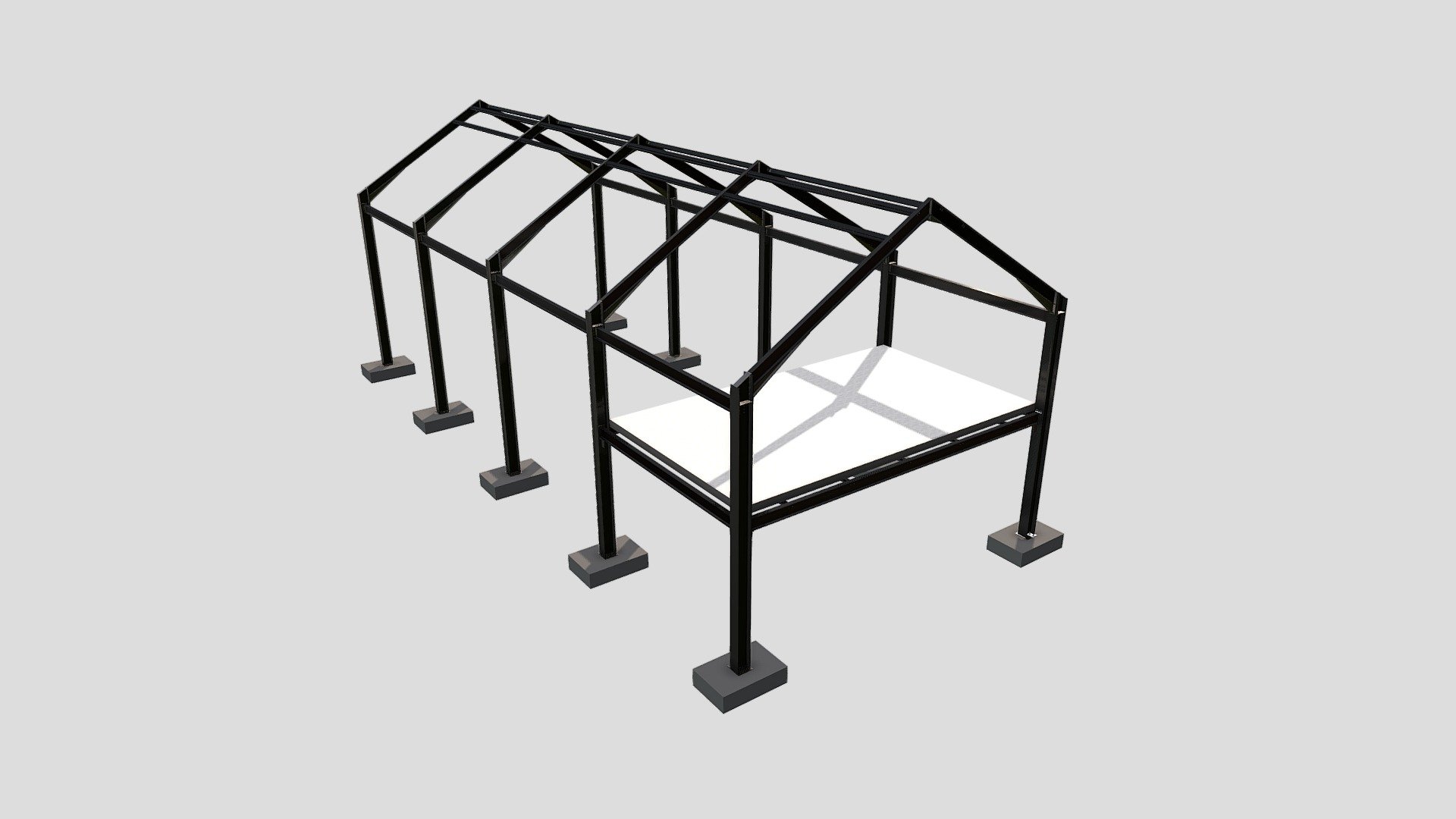 Exemple ossature métallique modélisée sur Revit