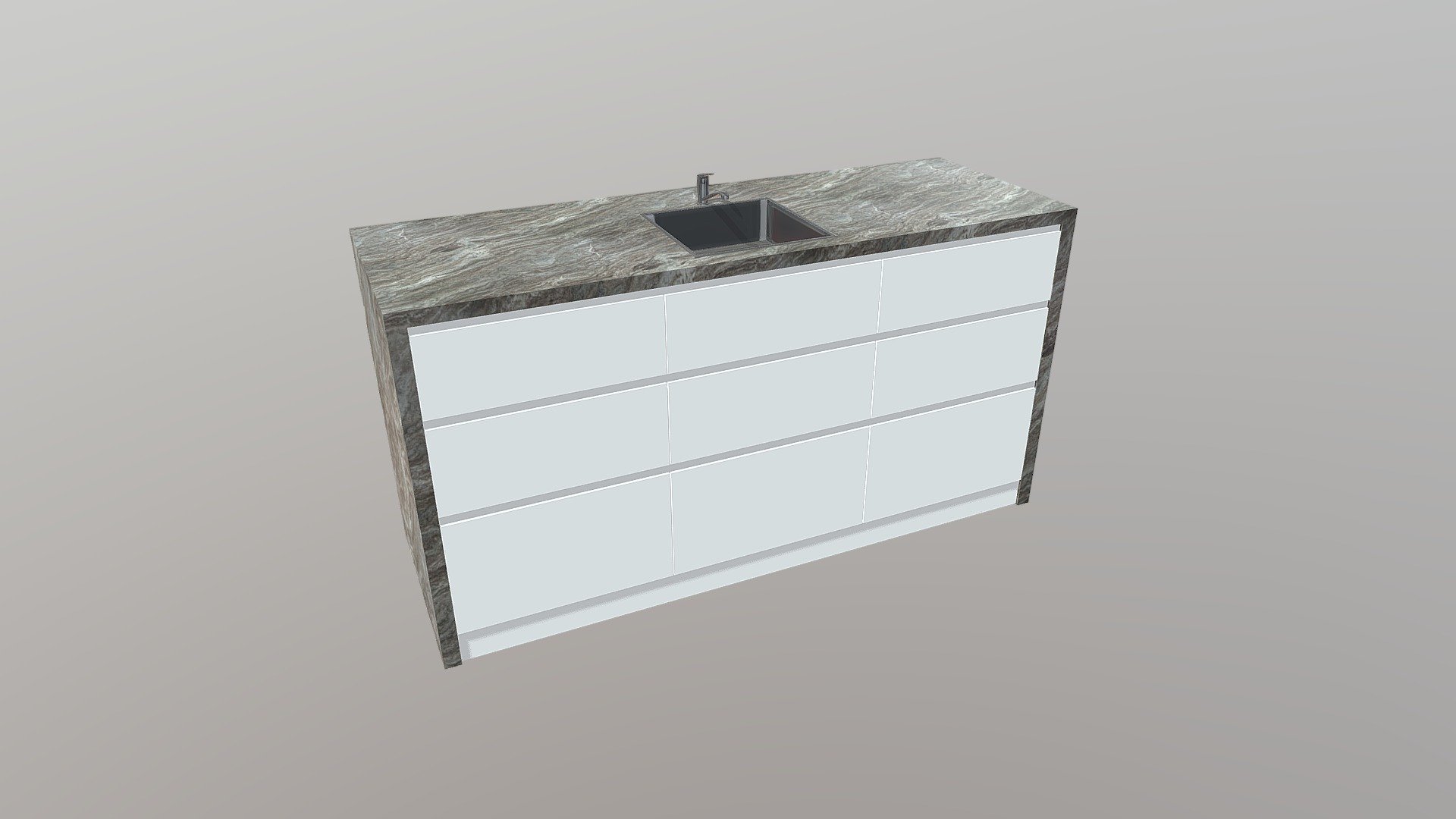 Kitchen Island Fantasy Brown - 3D model by New Home Media ...