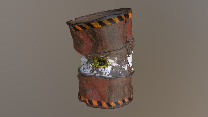 Damaged Barrel 3D Model