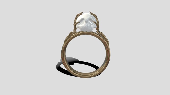 Opal Skull Ring 3D Model