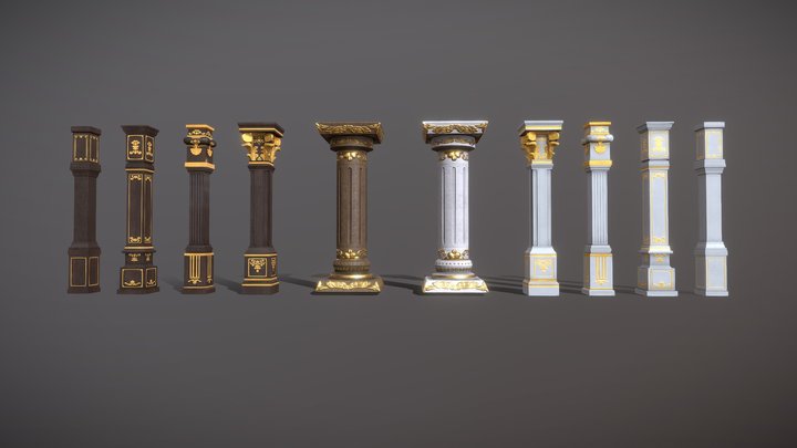 Classic Pillars Pack 3D Model
