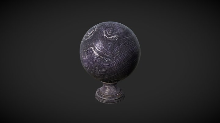 Fortune teller Obsidian Crystal Ball 3D Model