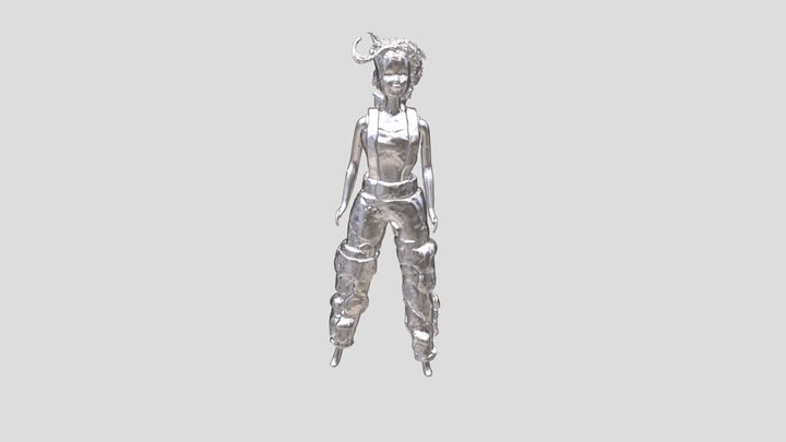 Pants With Straps Silver 3D Model