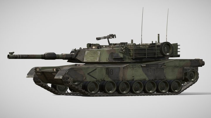 M1A2 Abrams Main Battle Tank Woodland Camouflage