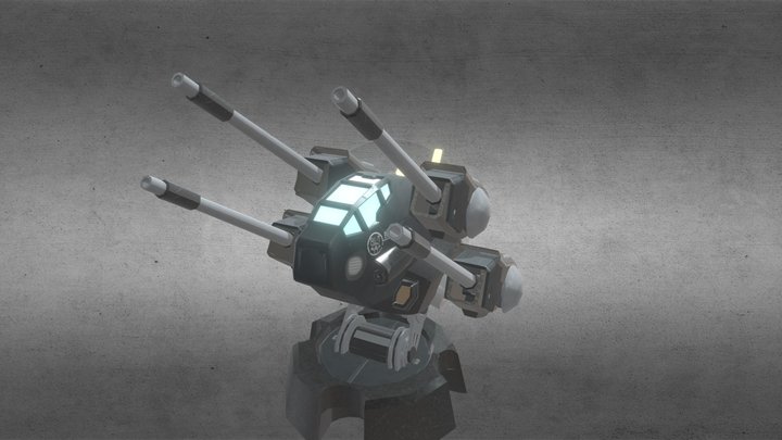sci fi anti-aircraft gun / 科幻版四聯裝防空砲 3D Model