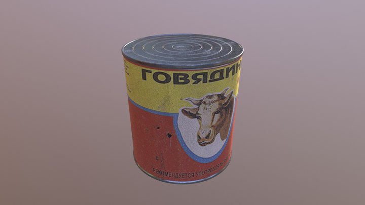 Canned stew from USSR 3D Model