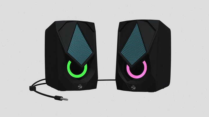 RGB Computer modern speakers 3D model 3D Model