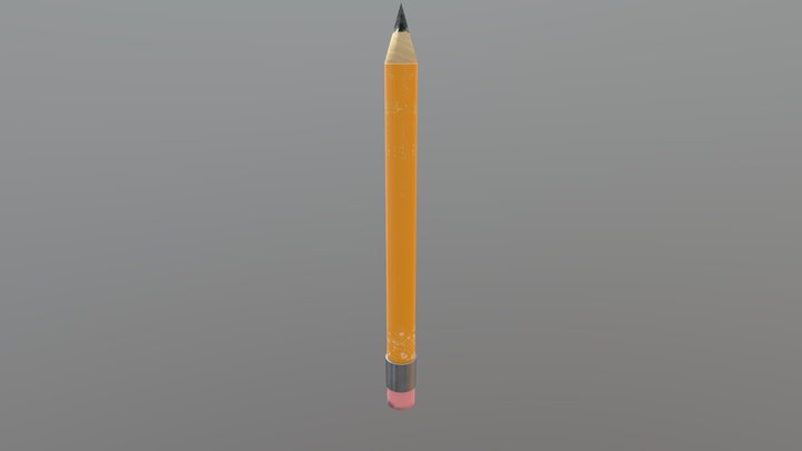 Chewed Pencil 3D Model