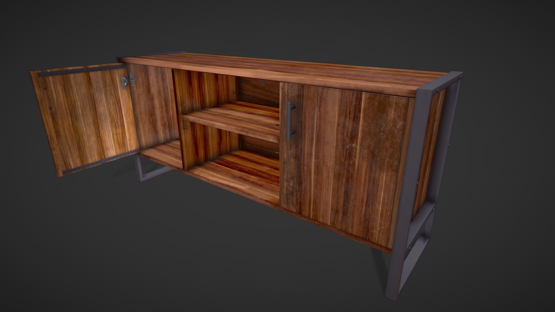 3D model Biltmore TV Stand - This is a 3D model of the Biltmore TV Stand. The 3D model is about a wooden cabinet with drawers.