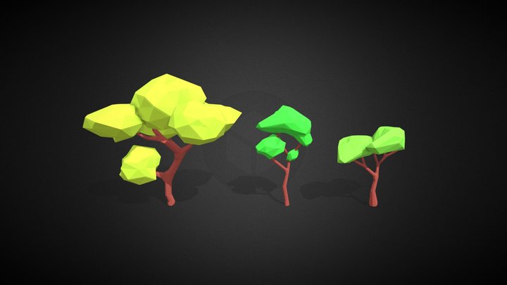 Low Poly Trees 3D Model