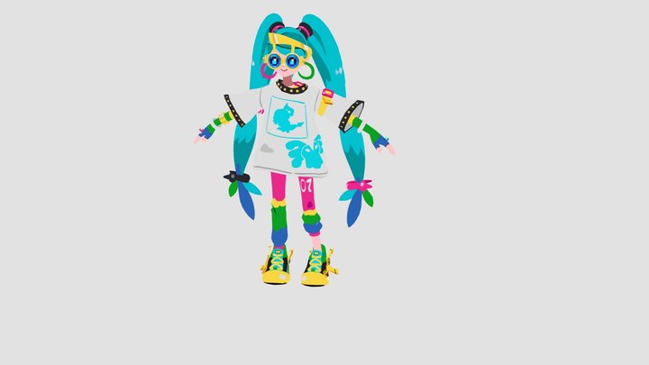 Hatsune Miku Project Voltage : Fan 3D Modeling 3D Model