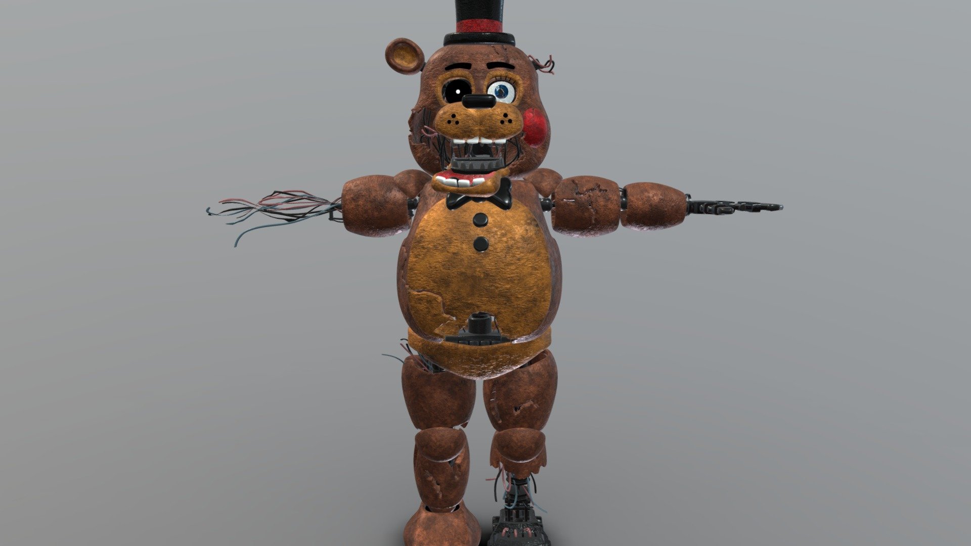 3D Modeling Withered Freddy - 3D Model 