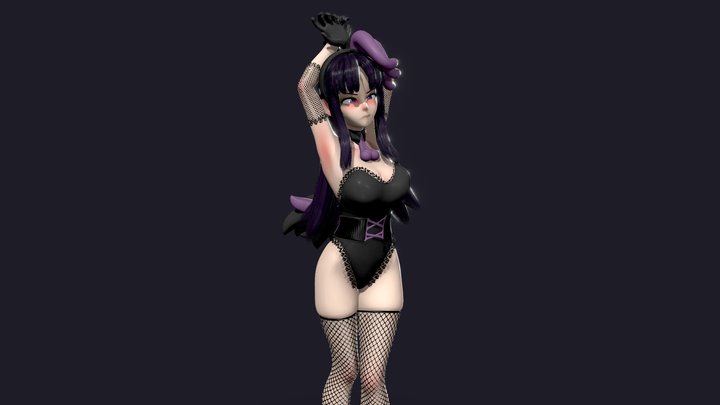 Goth Chicken Suit Estela 3D Model