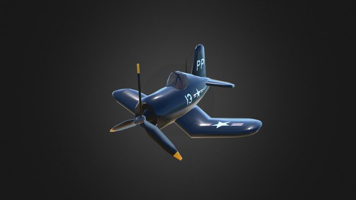 Stylized Corsair F4U 3D Model